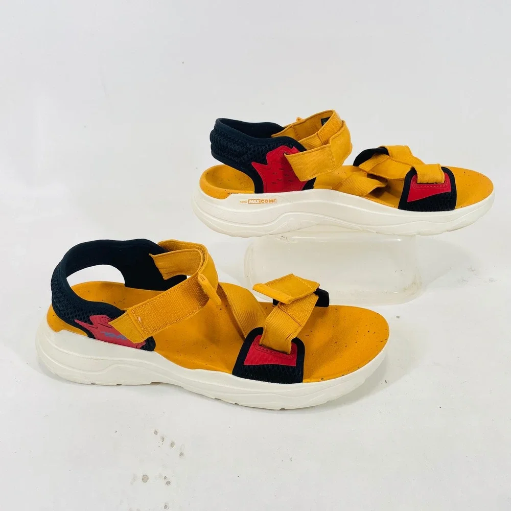 Teva Zymic Mens 10 Sport Sandals Mustard Yellow Red Black 1124049 REPREVE